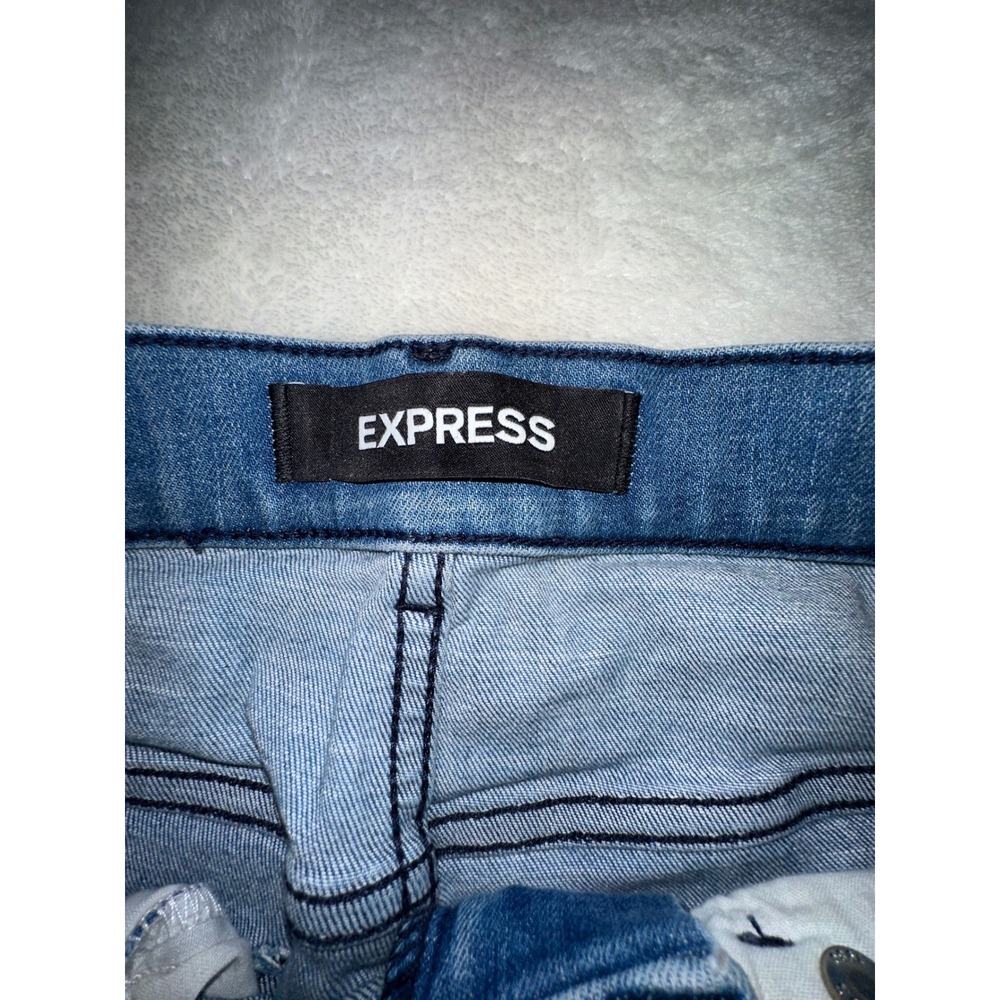 Express Hyper Stretch Ankle Legging High Rise Distressed Ripped Jeans - Picture 3 of 7